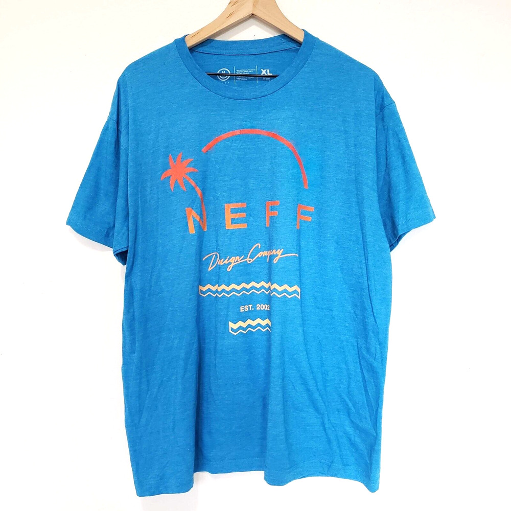 NEW!! NEFF Men SIZE XL Design Company Blue Skate Snowboard Surf T-Shirt